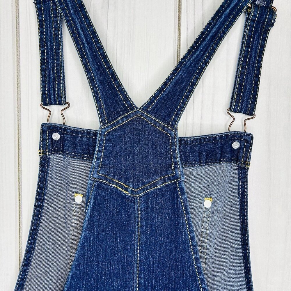 No Boundaries Short Jeans Overalls Stretch Denim Size L (11-13) Cuffed - Picture 10 of 11